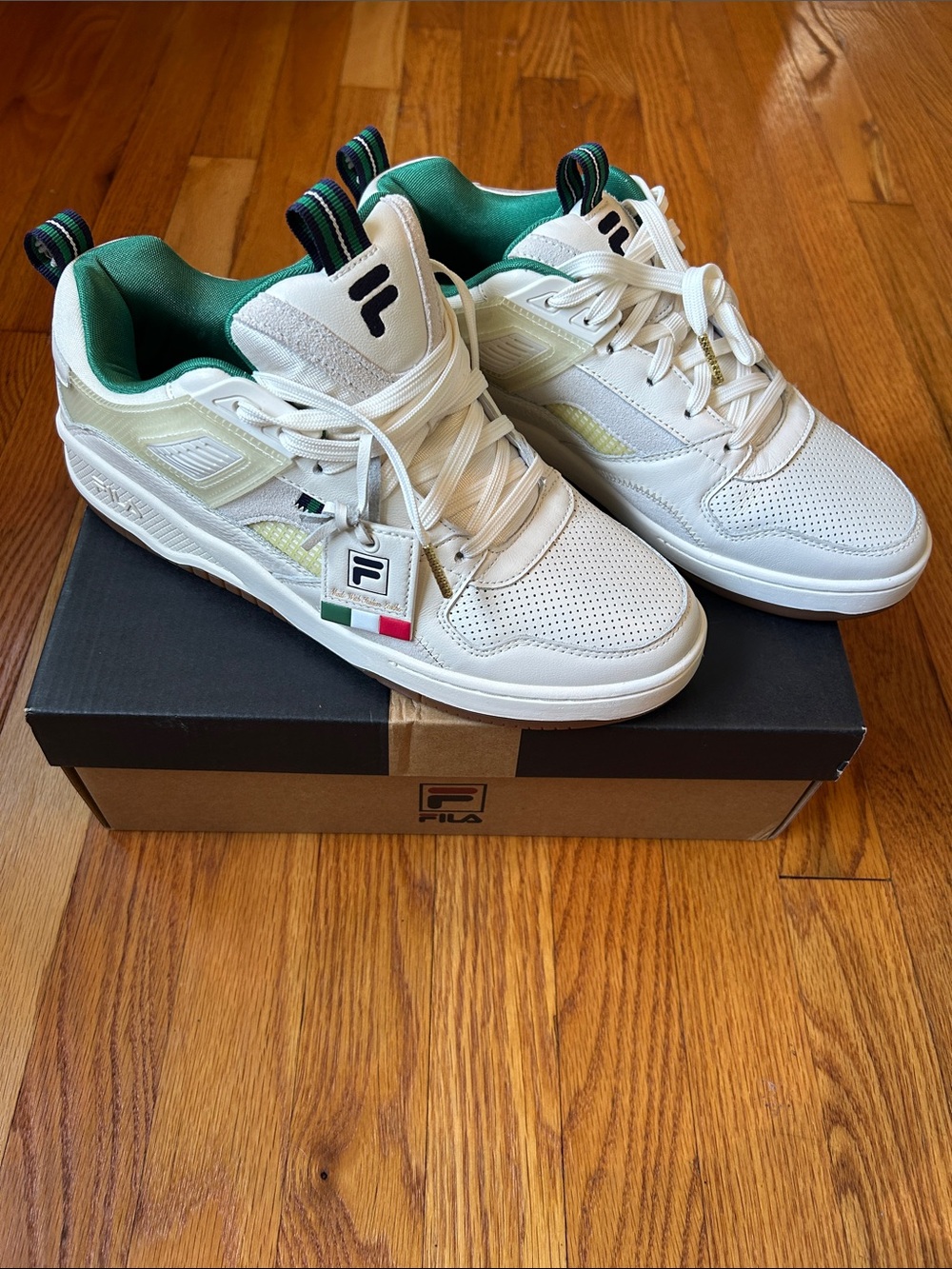 FILA Corda Lux Men’s Sneakers with Green Lining and Made With Italian Leather